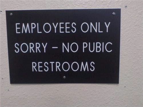 Pubic Restrooms Typo